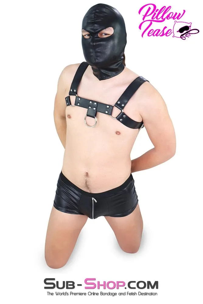 0389DL      Man's Bondage Chest Harness with Front Lead Ring