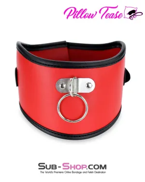 2402DL      Red Slave Training Posture Collar with Black Trim