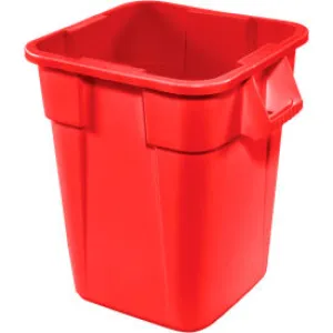 28 Gallon Square Rubbermaid Brute Waste Receptacles - Red 3526