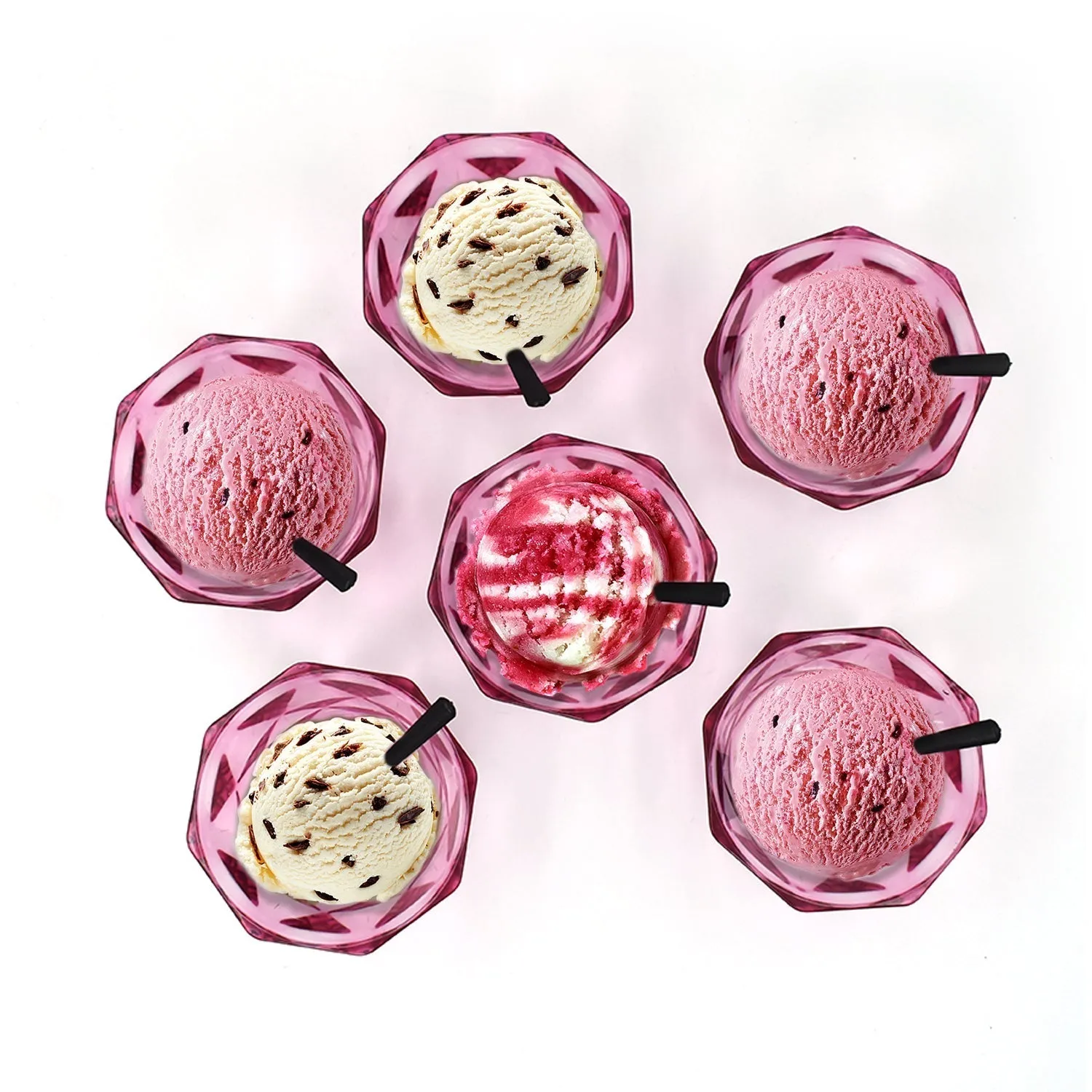 6pc Diamond shape ice cream bowl set