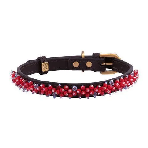 Bamboo Coral Mini Beaded Dog Collar