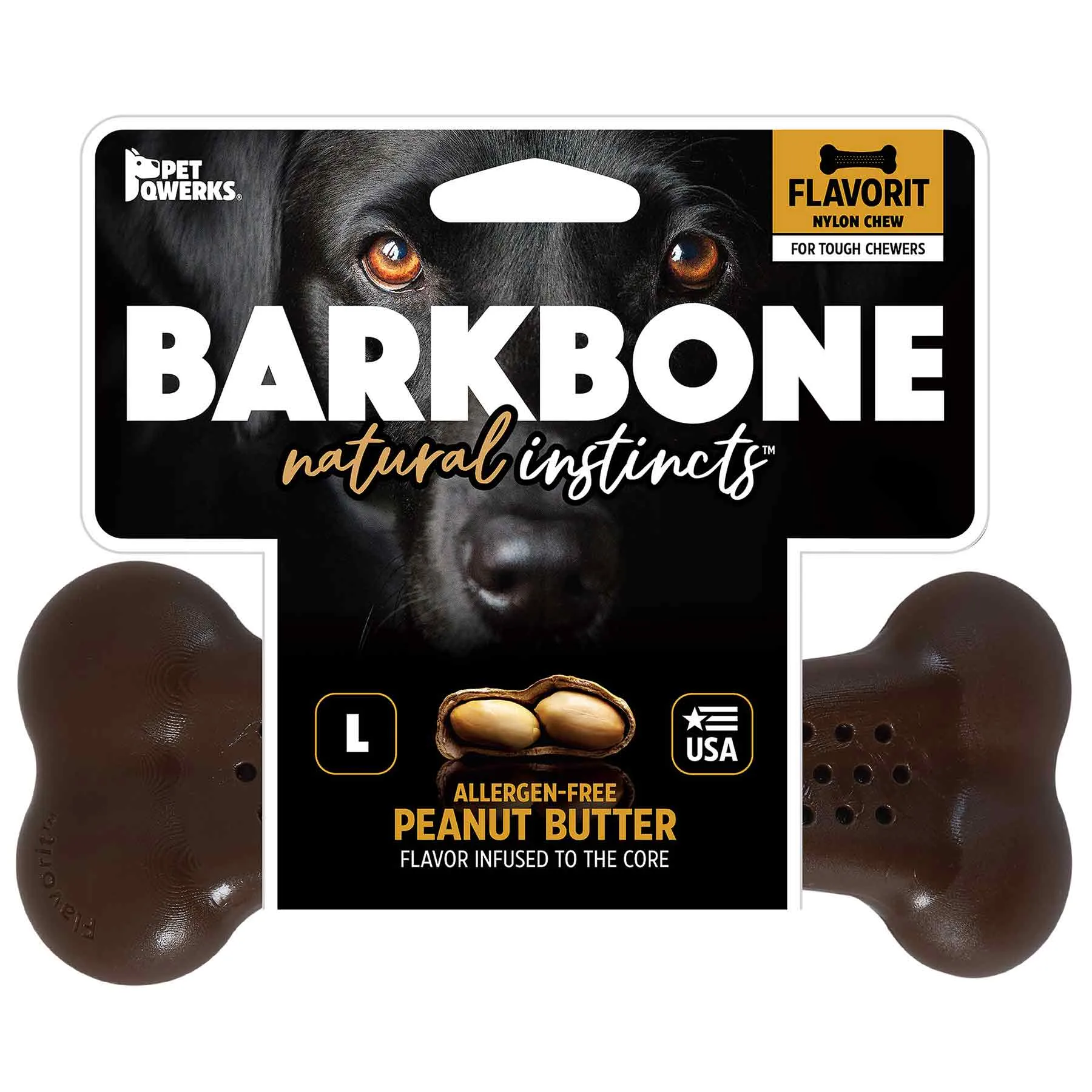 BarkBone Natural Instincts Peanut Butter Flavorit Nylon Dog Chew