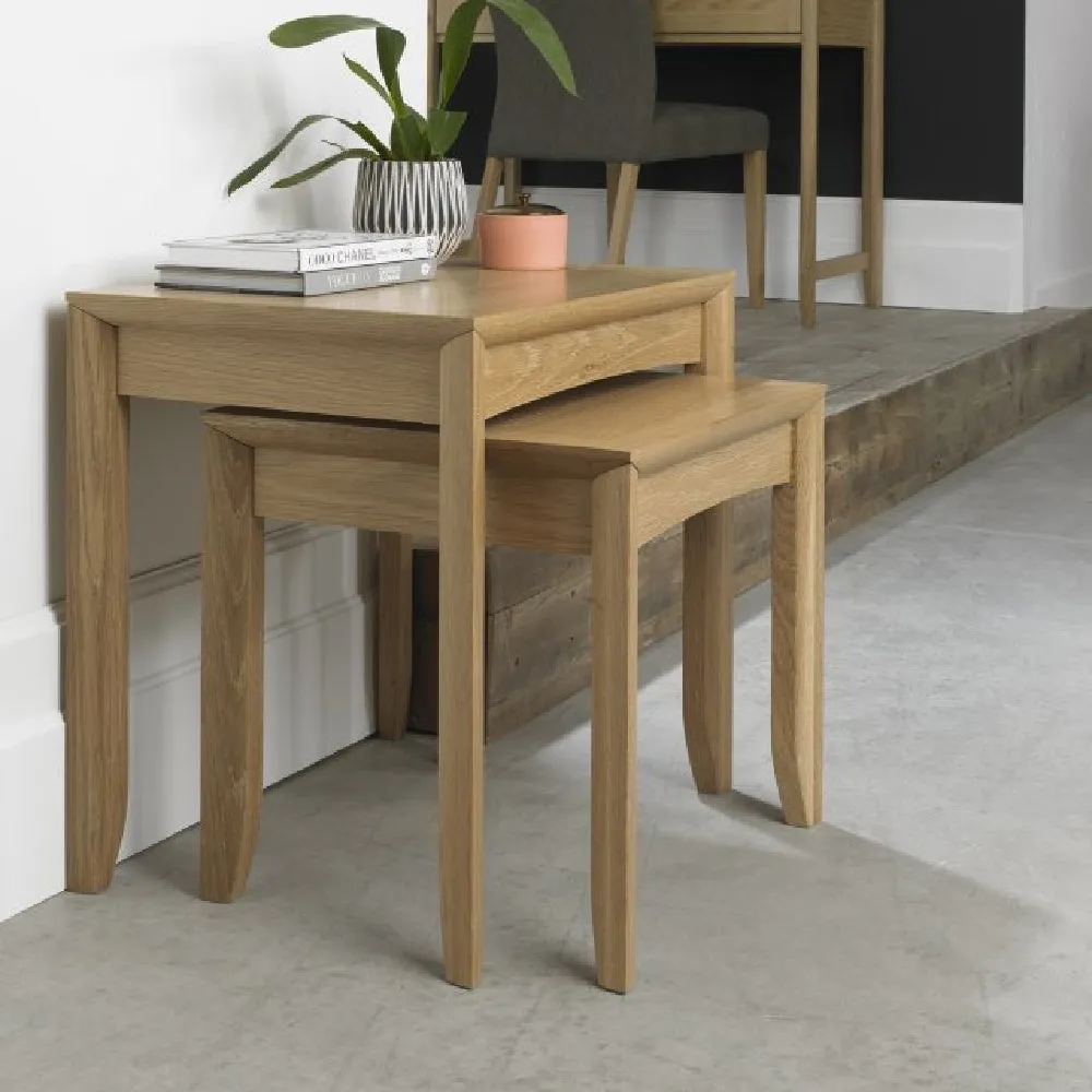 Bentley Designs Bergen Oak Nest Of Lamp Tables