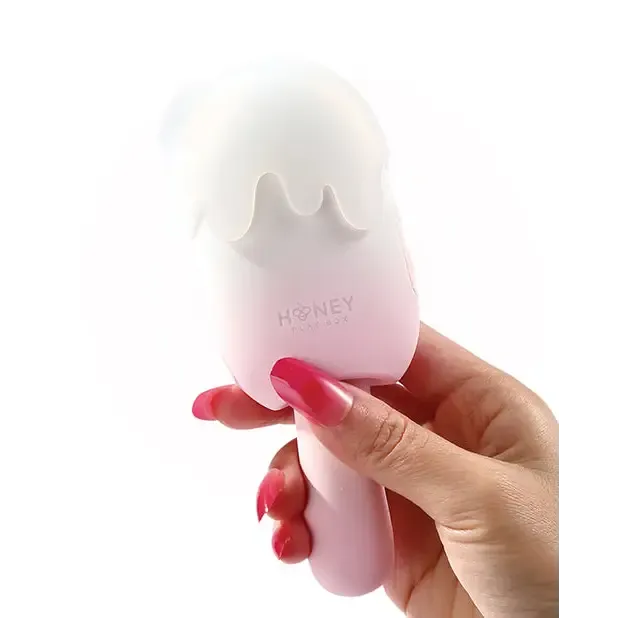 Bite Me Sucking, Tapping & Vibrating Cream Pop Stimulator - Pink/White