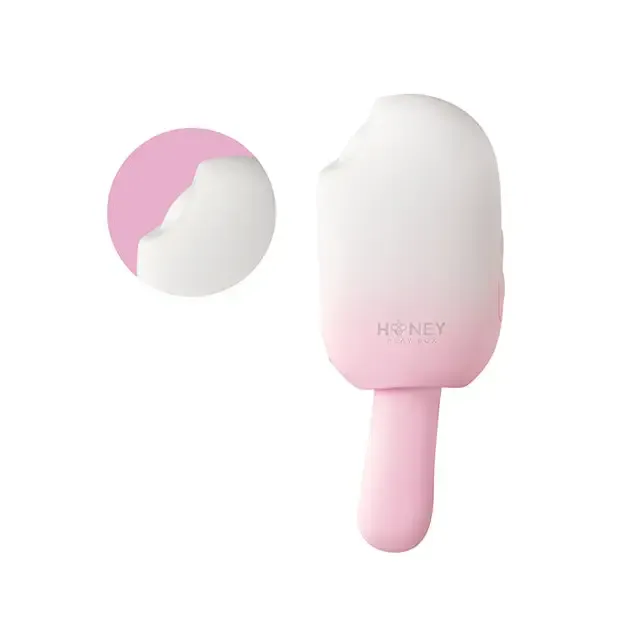 Bite Me Sucking, Tapping & Vibrating Cream Pop Stimulator - Pink/White