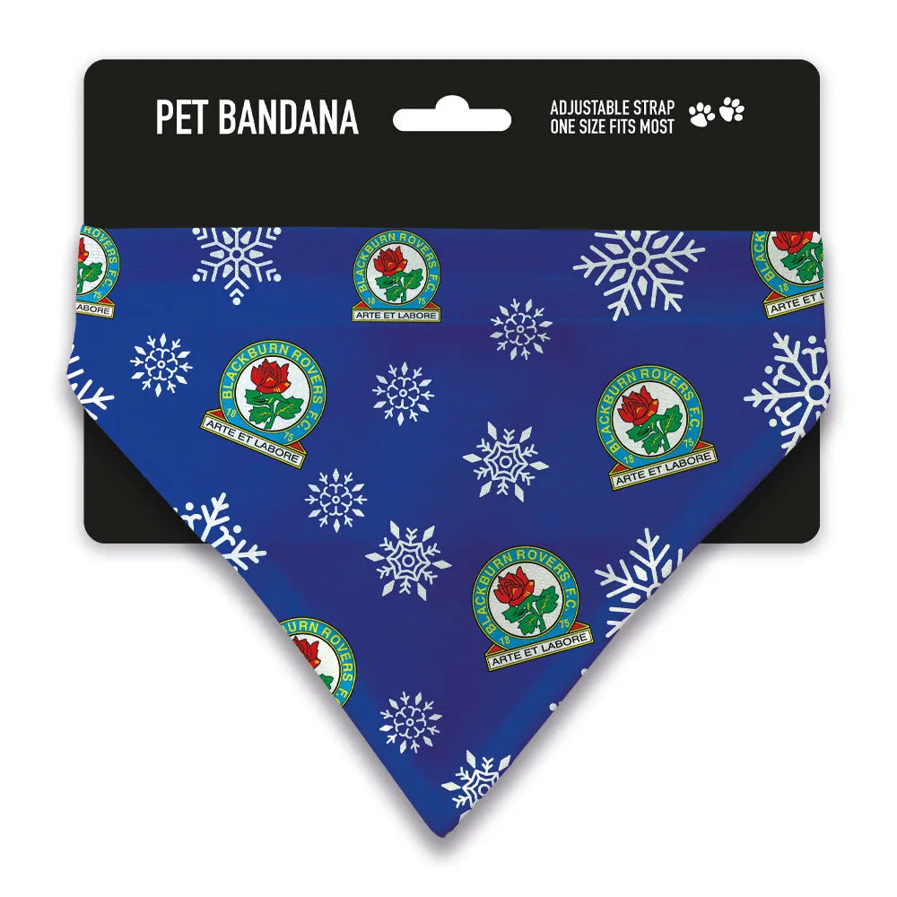 Blackburn Rovers Christmas Snow Pet Bandana