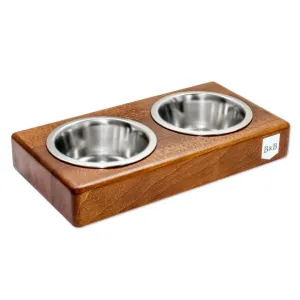 Bowl and Bone Amber Double Dog Feeder