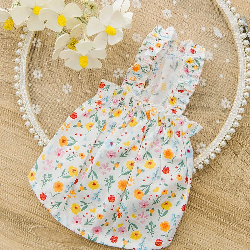 Cat Clothes Summer Floral Breathable Cat Suspender Skirt Clothing Pet Vest