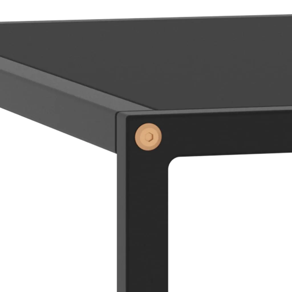 Coffee Table Black with Black Glass 60x60x35 cm