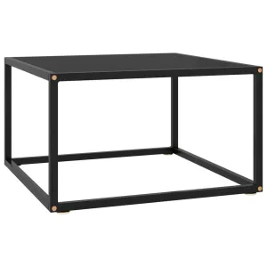 Coffee Table Black with Black Glass 60x60x35 cm