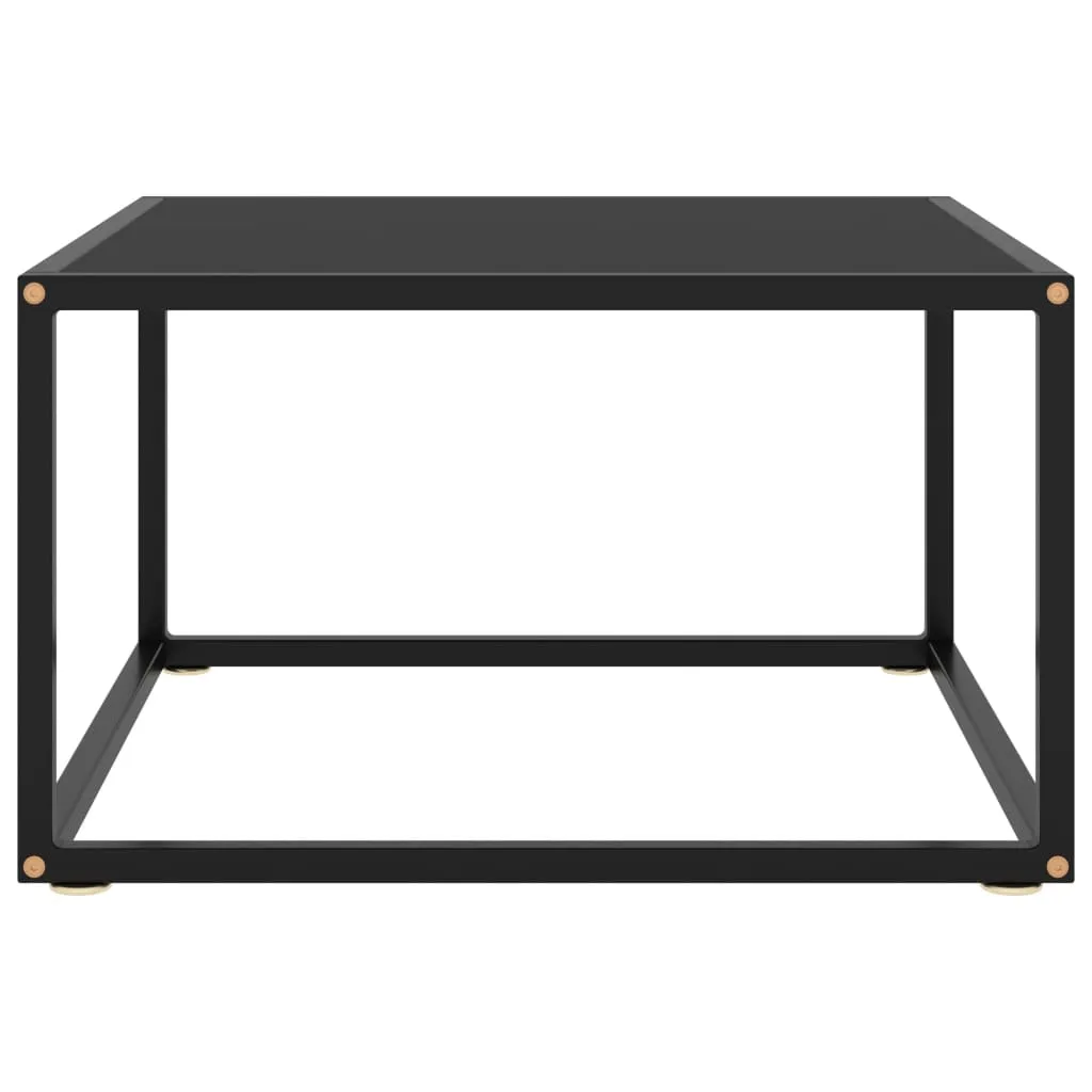 Coffee Table Black with Black Glass 60x60x35 cm