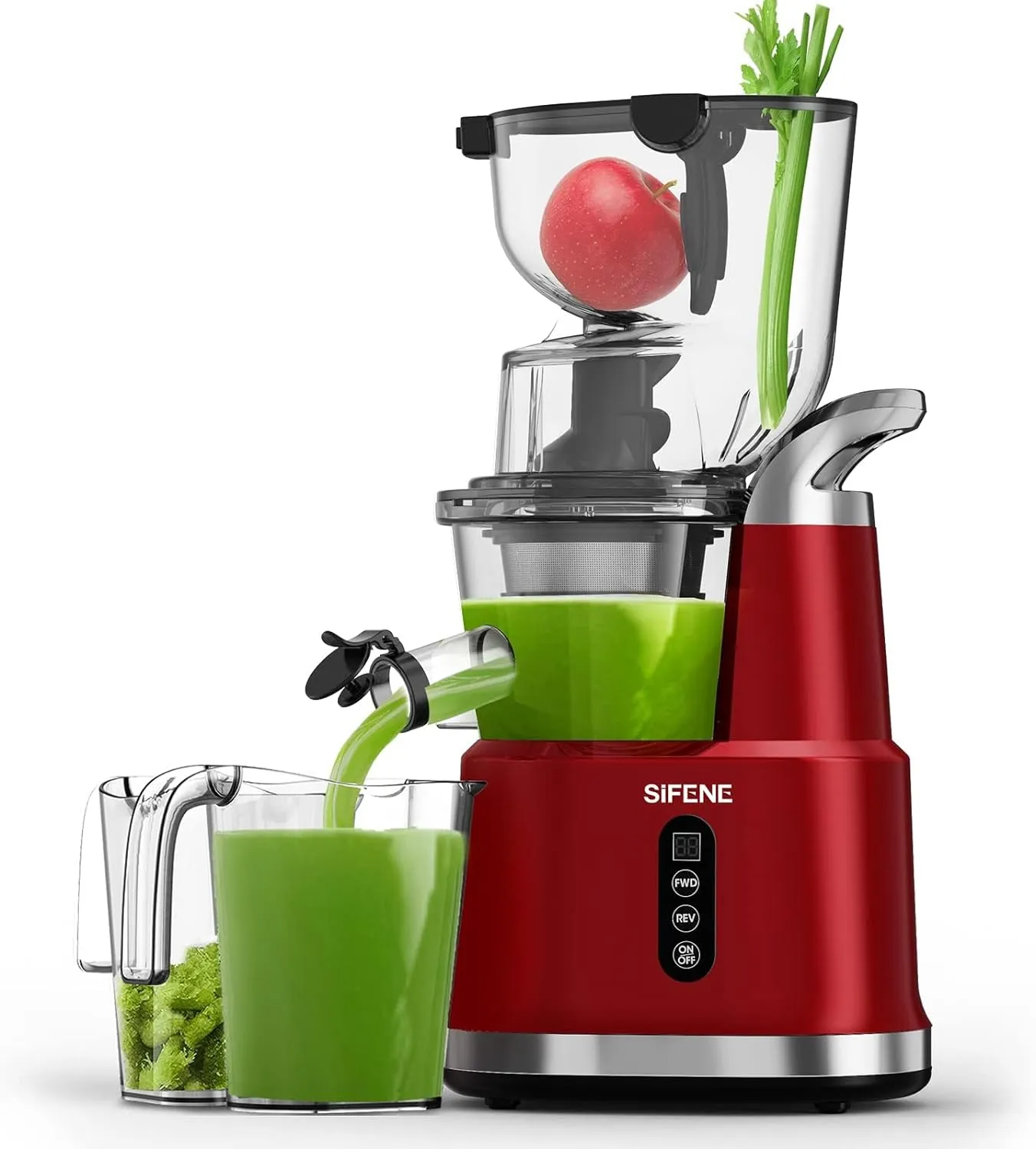 Cold Press Juicer Machines with 83mm Big Mouth, Whole Slow Masticating Juicer, BPA-Free, Easy to Clean