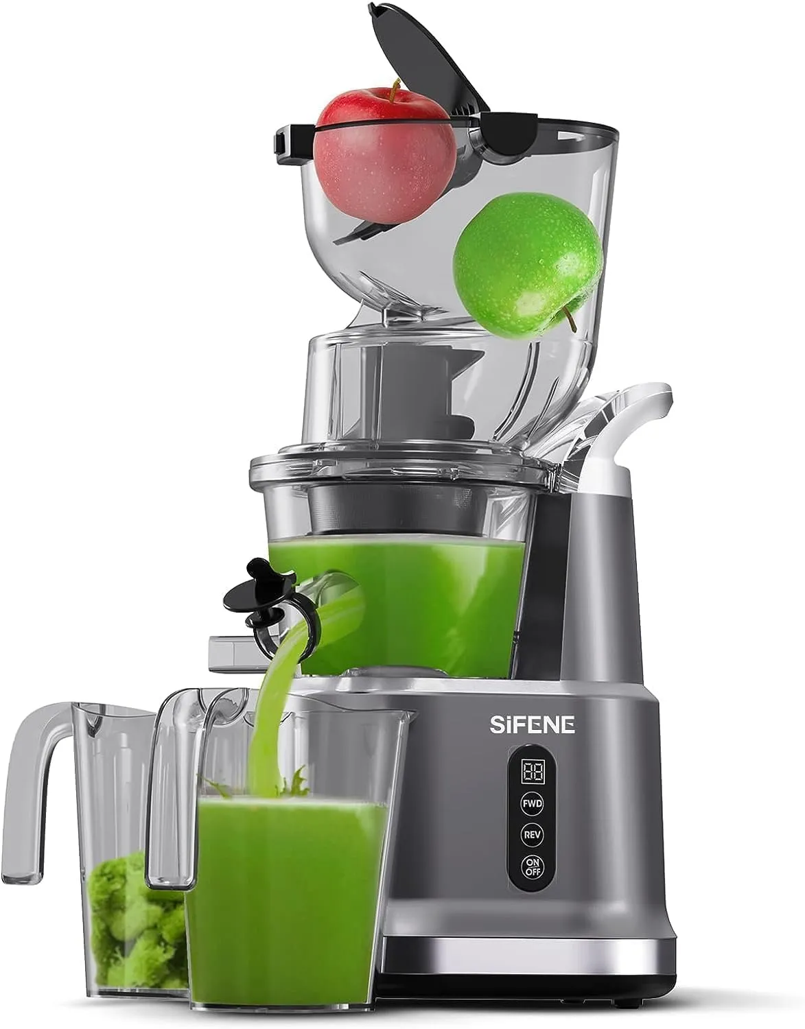 Cold Press Juicer Machines with 83mm Big Mouth, Whole Slow Masticating Juicer, BPA-Free, Easy to Clean