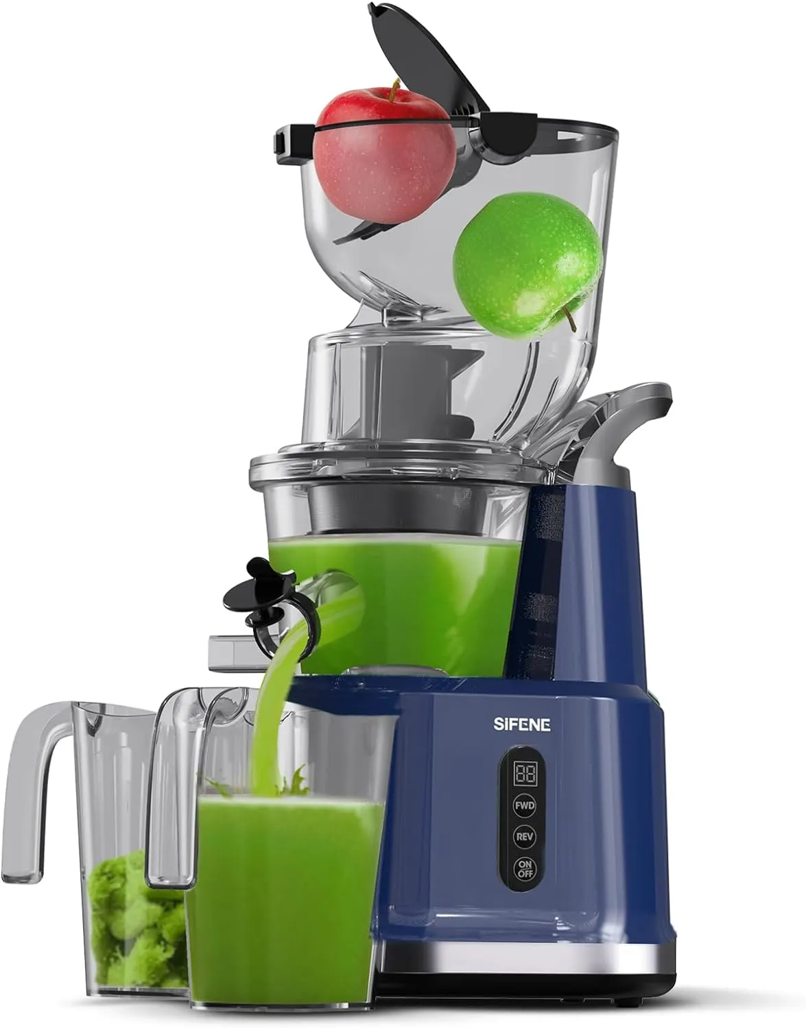 Cold Press Juicer Machines with 83mm Big Mouth, Whole Slow Masticating Juicer, BPA-Free, Easy to Clean