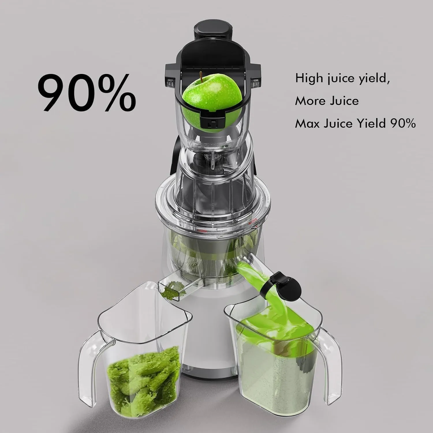 Cold Press Juicer Machines with 83mm Big Mouth, Whole Slow Masticating Juicer, BPA-Free, Easy to Clean