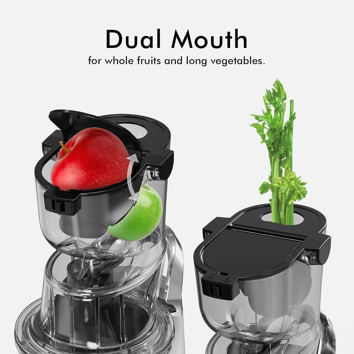 Cold Press Juicer Machines with 83mm Big Mouth, Whole Slow Masticating Juicer, BPA-Free, Easy to Clean