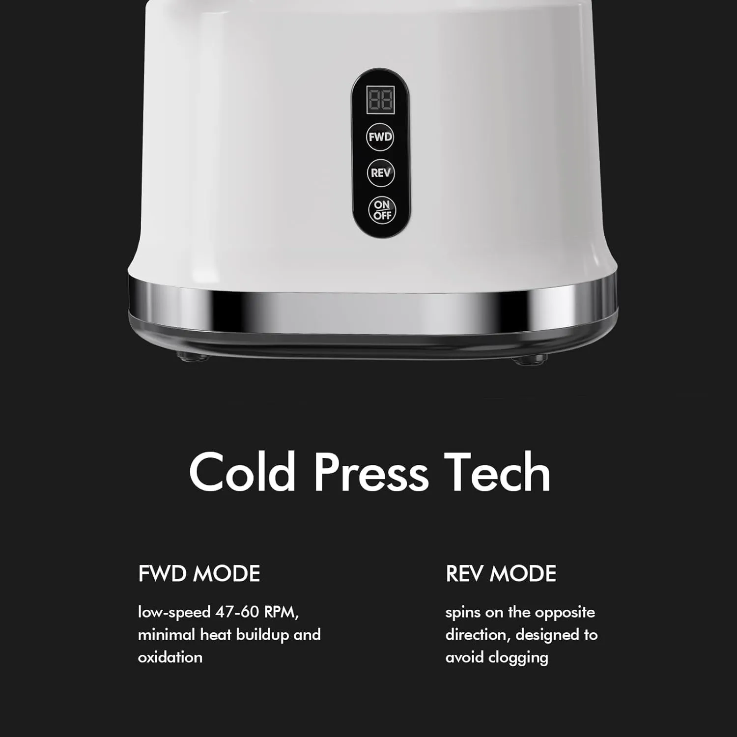 Cold Press Juicer Machines with 83mm Big Mouth, Whole Slow Masticating Juicer, BPA-Free, Easy to Clean