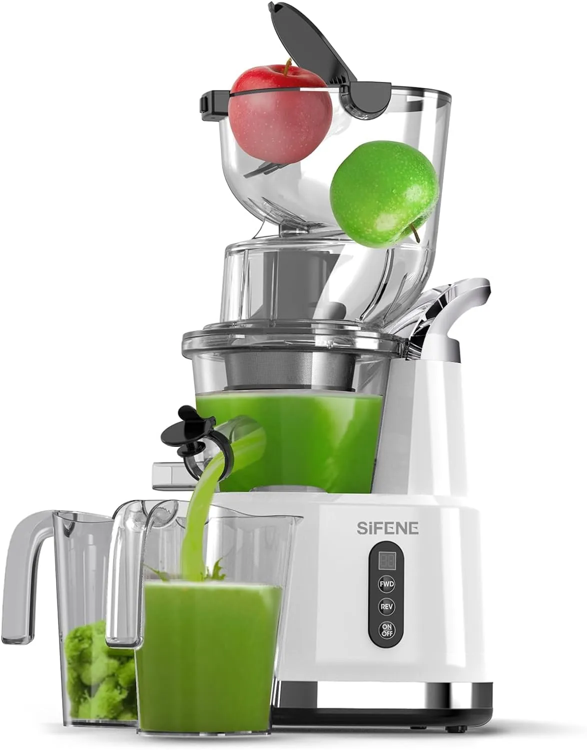 Cold Press Juicer Machines with 83mm Big Mouth, Whole Slow Masticating Juicer, BPA-Free, Easy to Clean