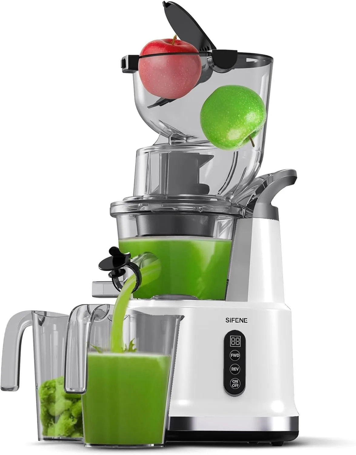 Cold Press Juicer Machines with 83mm Big Mouth, Whole Slow Masticating Juicer, BPA-Free, Easy to Clean