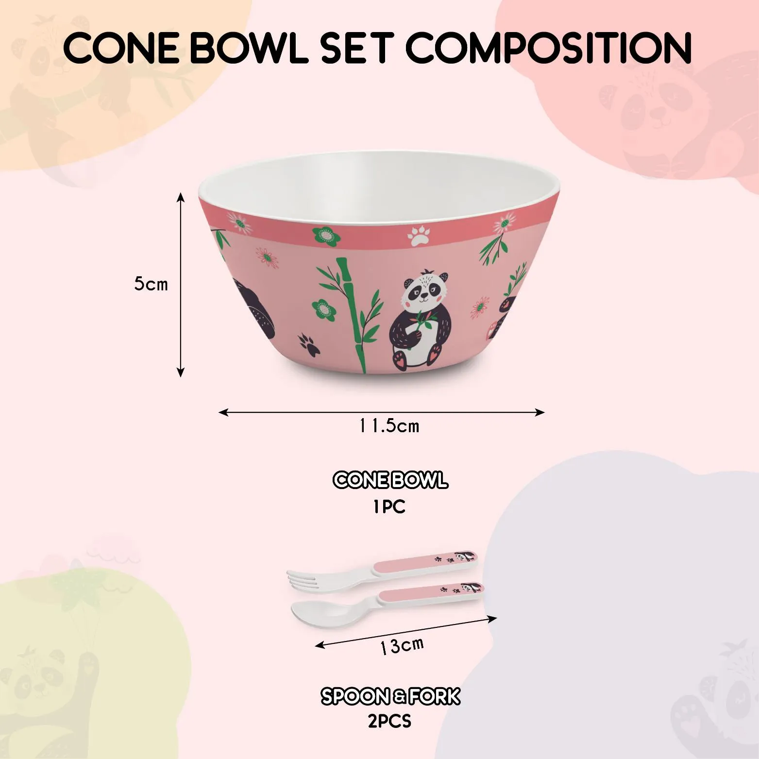 Cone Kids Melamine Bowl, Set of 3