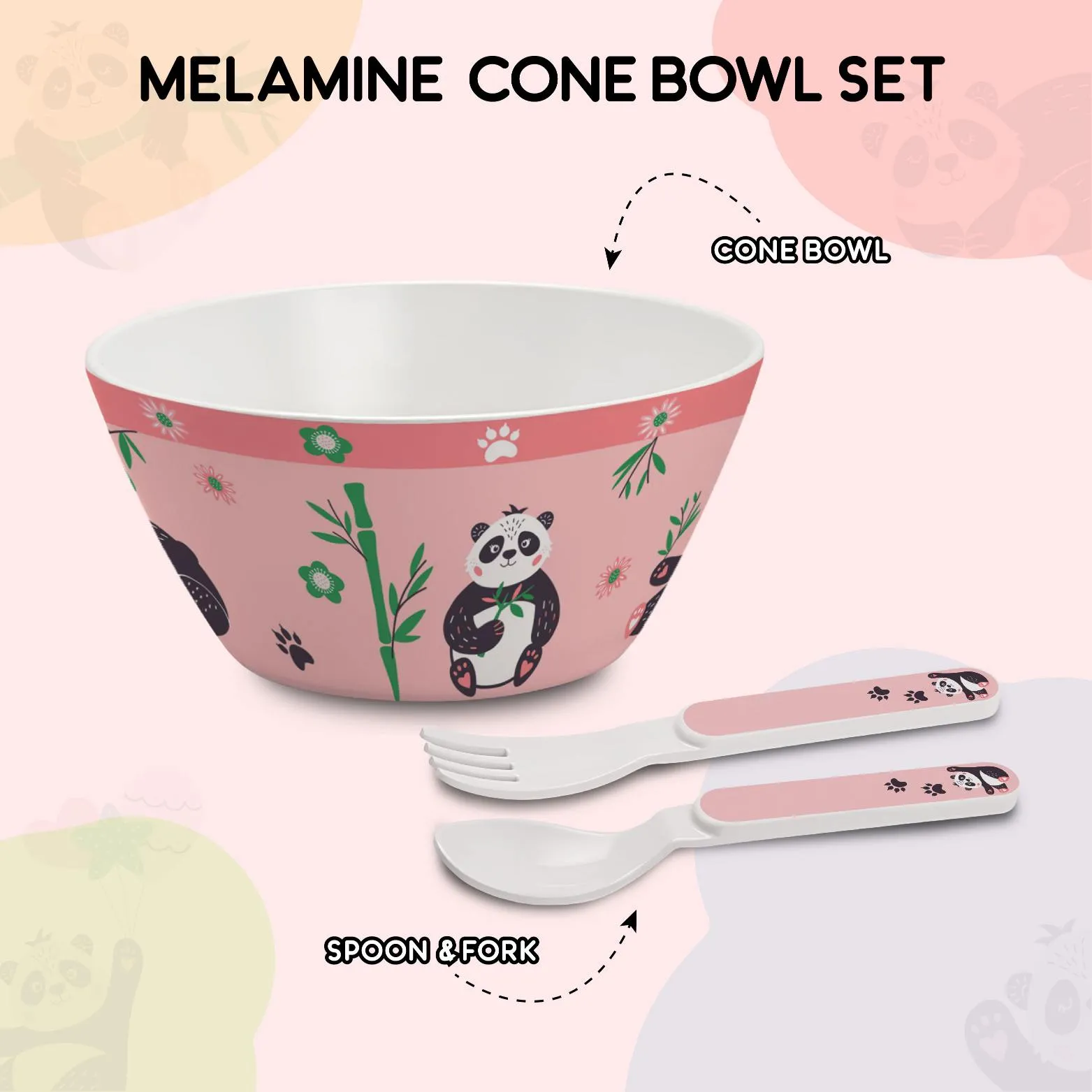 Cone Kids Melamine Bowl, Set of 3