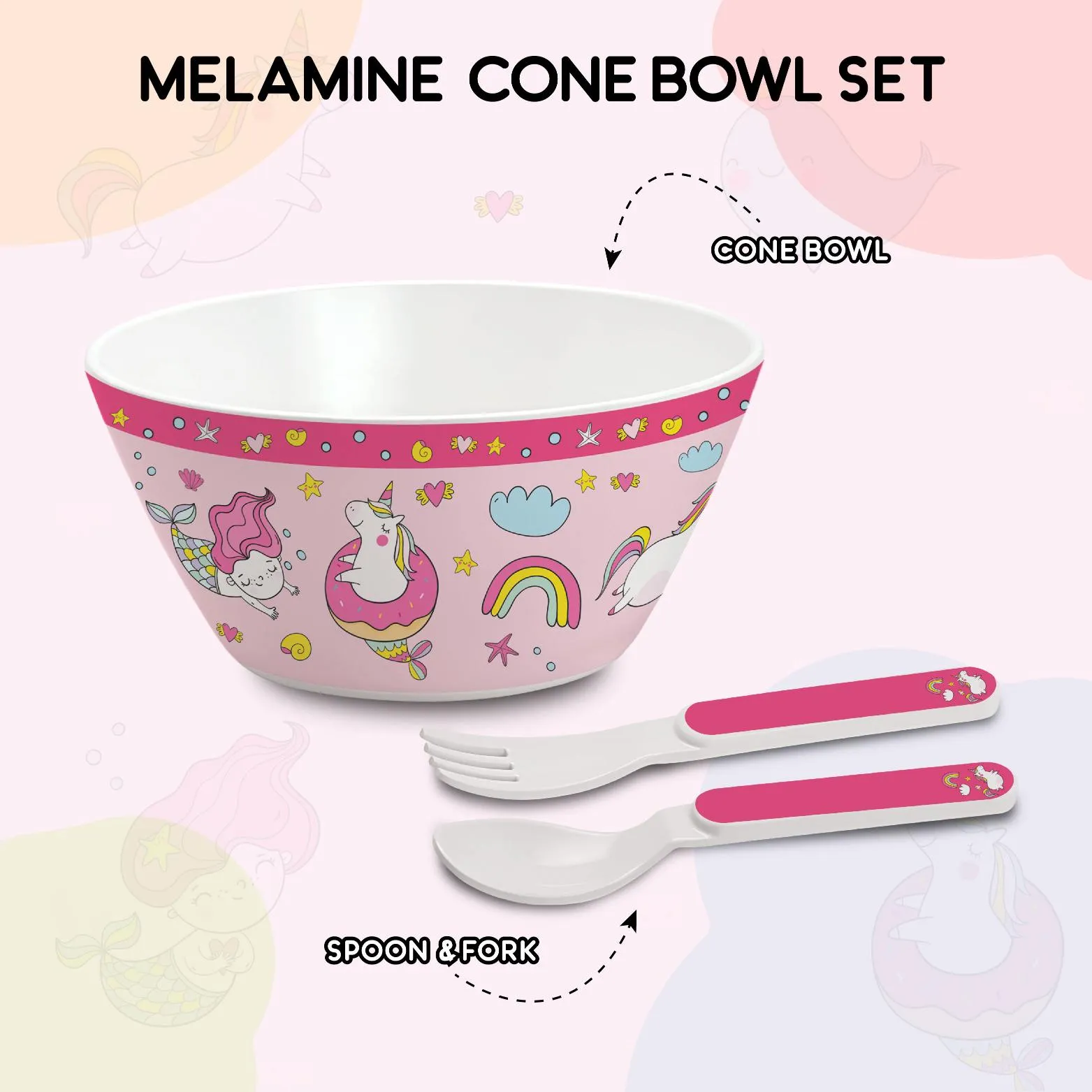 Cone Kids Melamine Bowl, Set of 3