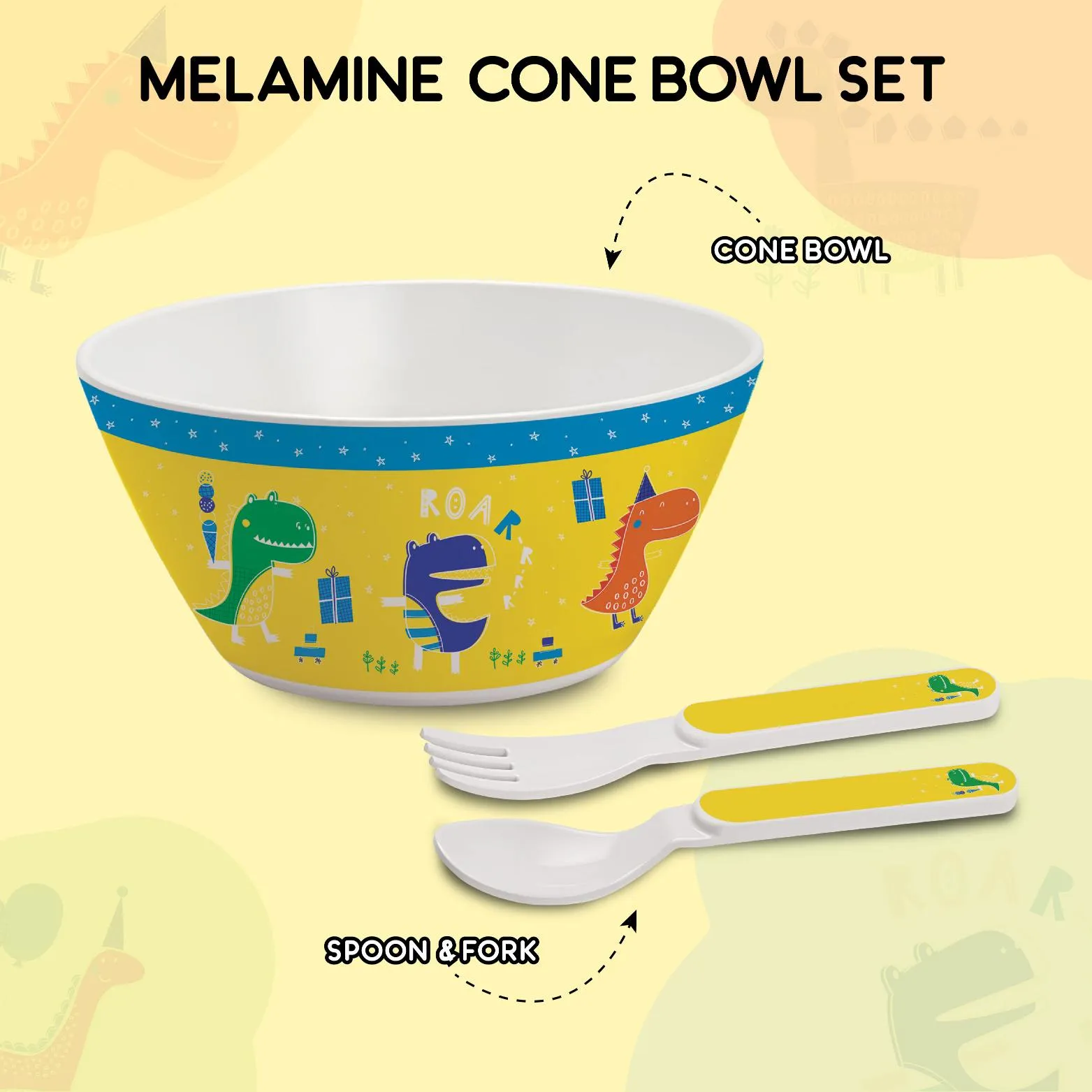 Cone Kids Melamine Bowl, Set of 3