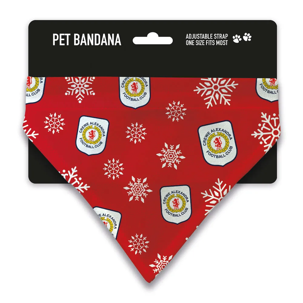 Crewe Alexandra Christmas Snow Pet Bandana