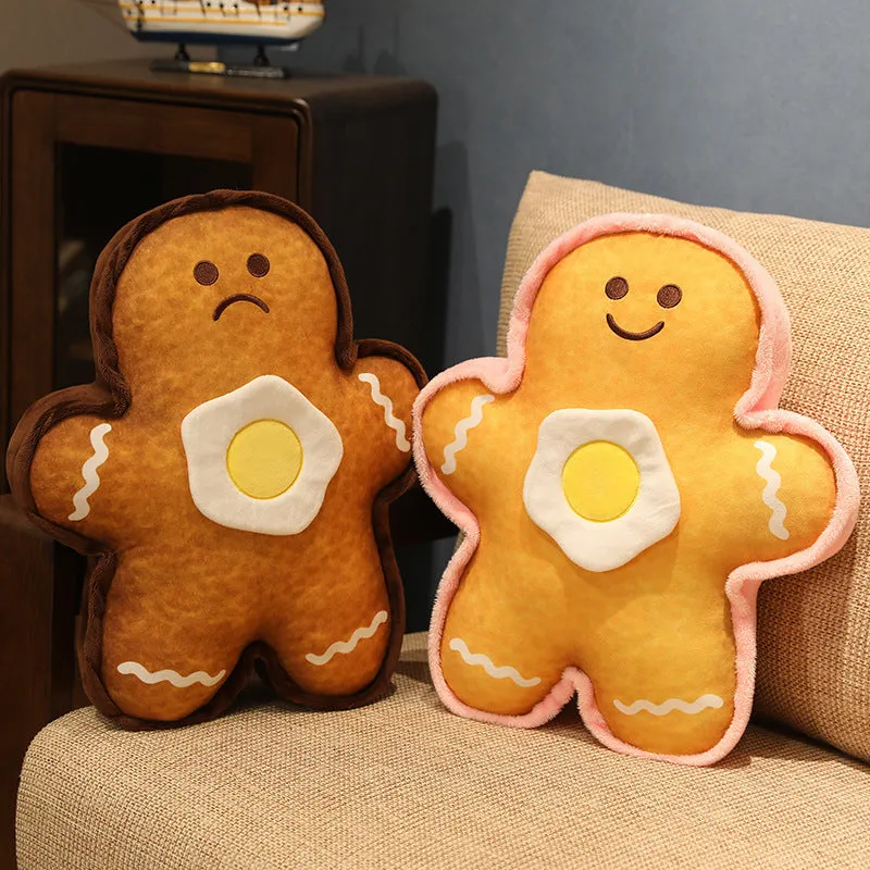 Cute Plush Toy Egg Bread Pillow Doll Smiley Face Biscuit Man Figures Children Gift