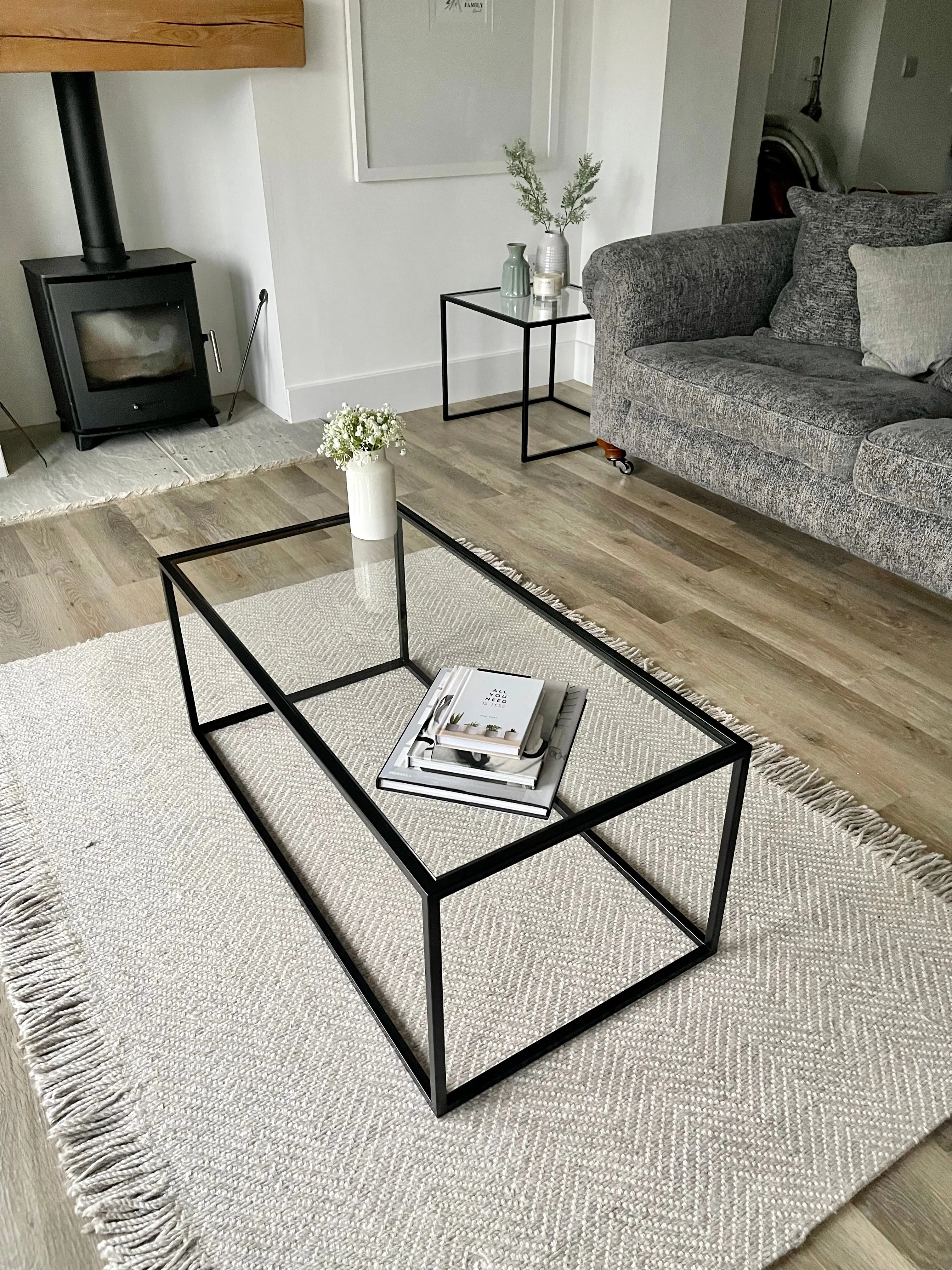 Glass Metal Nesting Coffee Tables