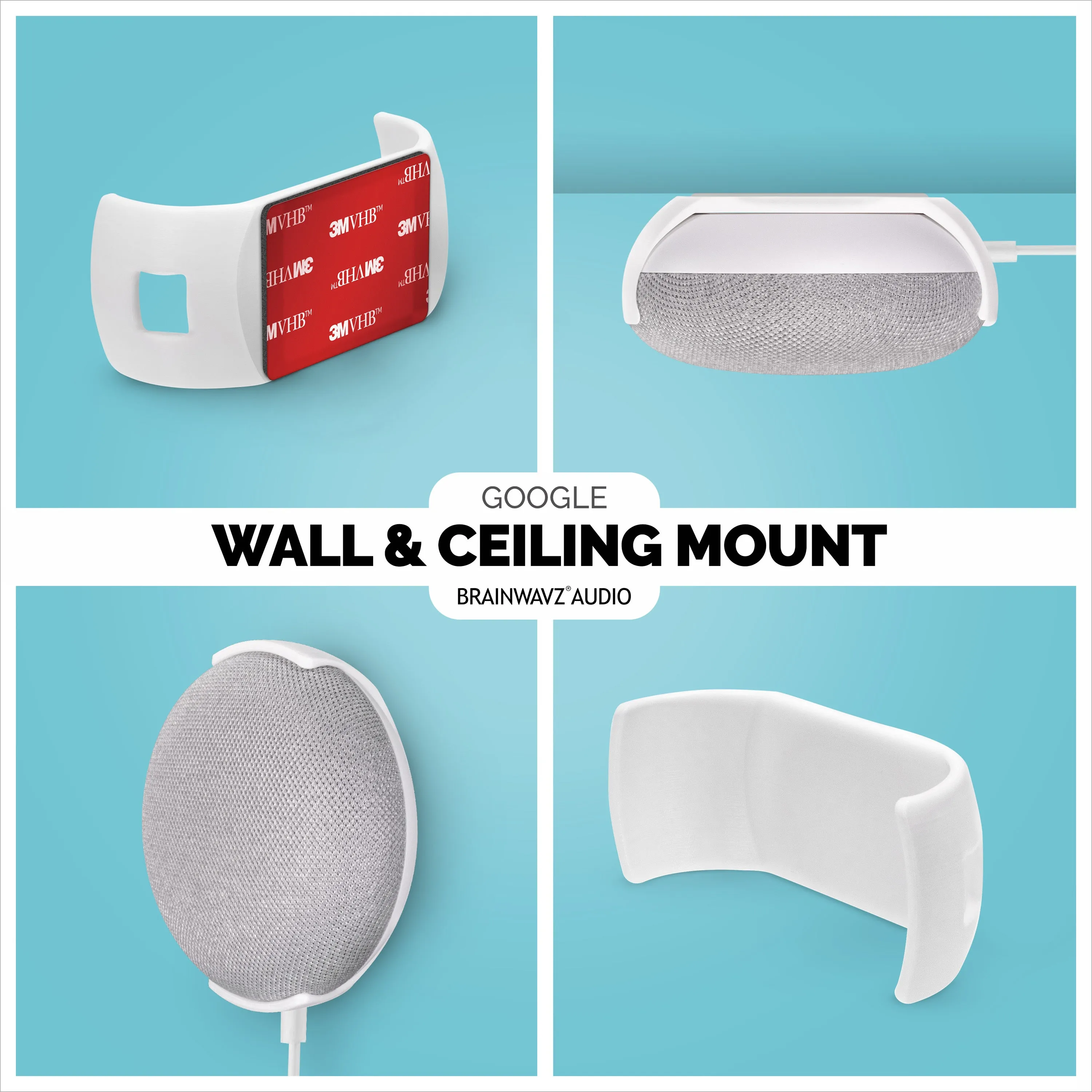 Google Nest Home Mini Wall and Ceiling Adhesive Mount Bracket