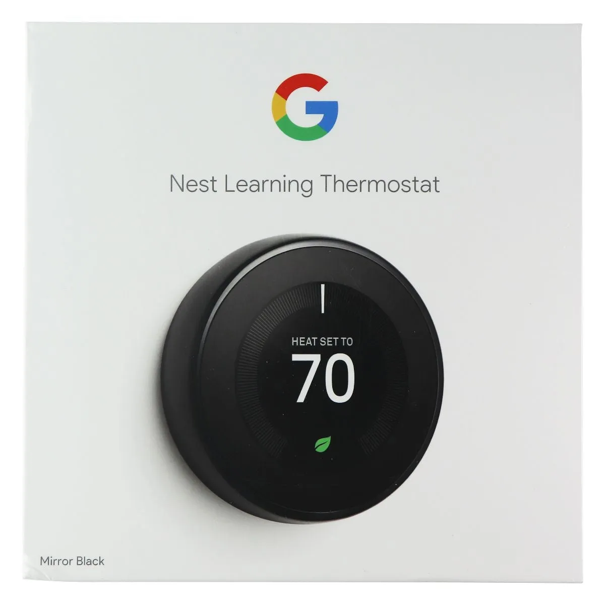 Google Nest Learning Thermostat - 3rd Gen - Works with Alexa - Mirror Black