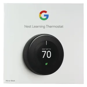 Google Nest Learning Thermostat - 3rd Gen - Works with Alexa - Mirror Black