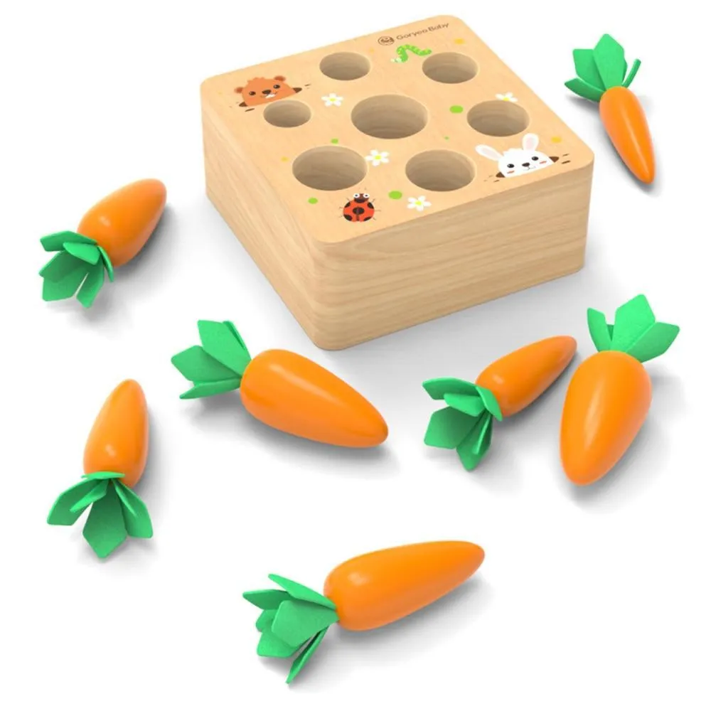 Harvest Carrot Kids Wooden Montessori Toys Block Set Children Size Cognition Shape Matching Carrot Game Early Education Toys