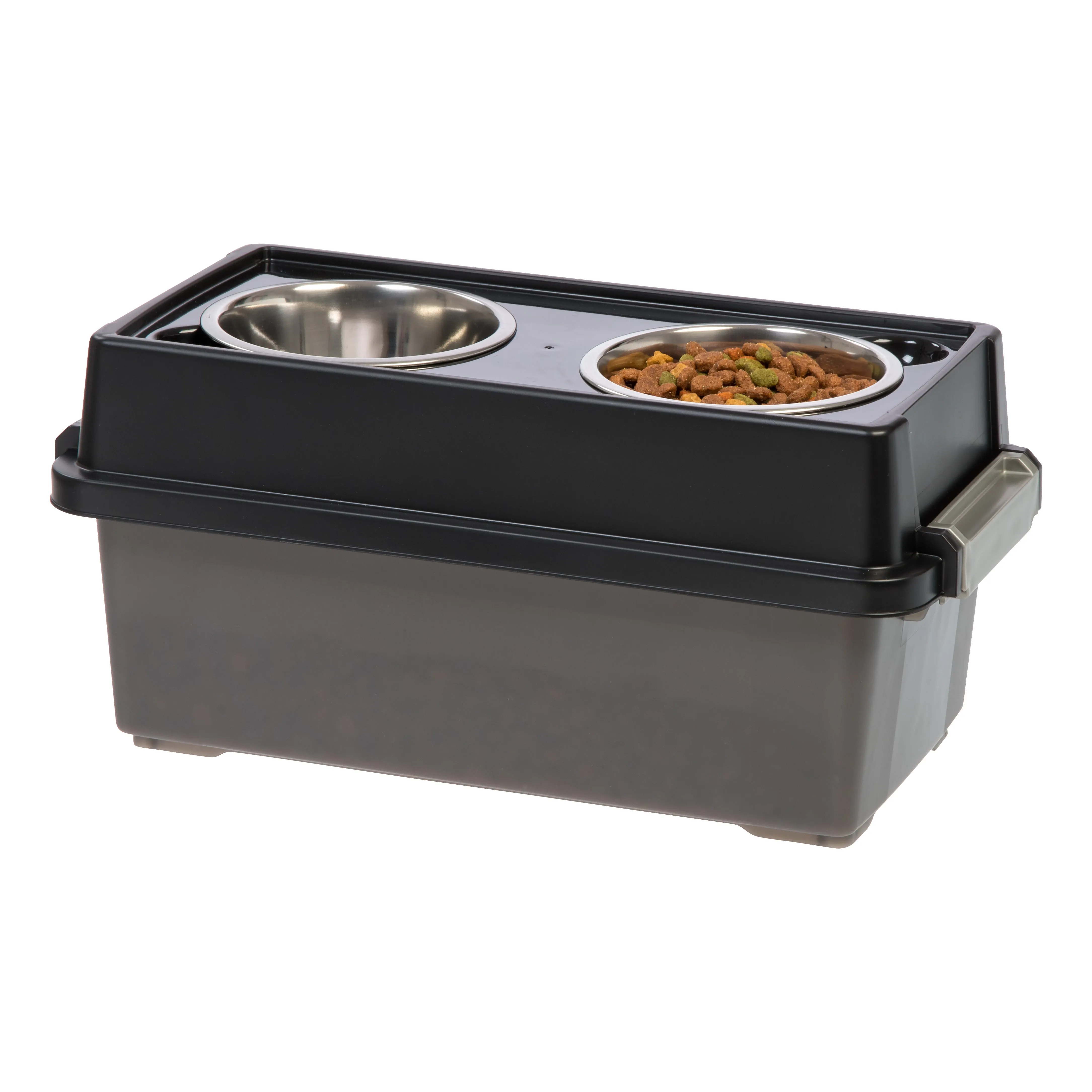 Medium Elevated Feeder with Airtight Storage WeatherPro®, Black