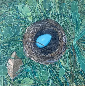 Nesting | small painting by Tanya Zaryski