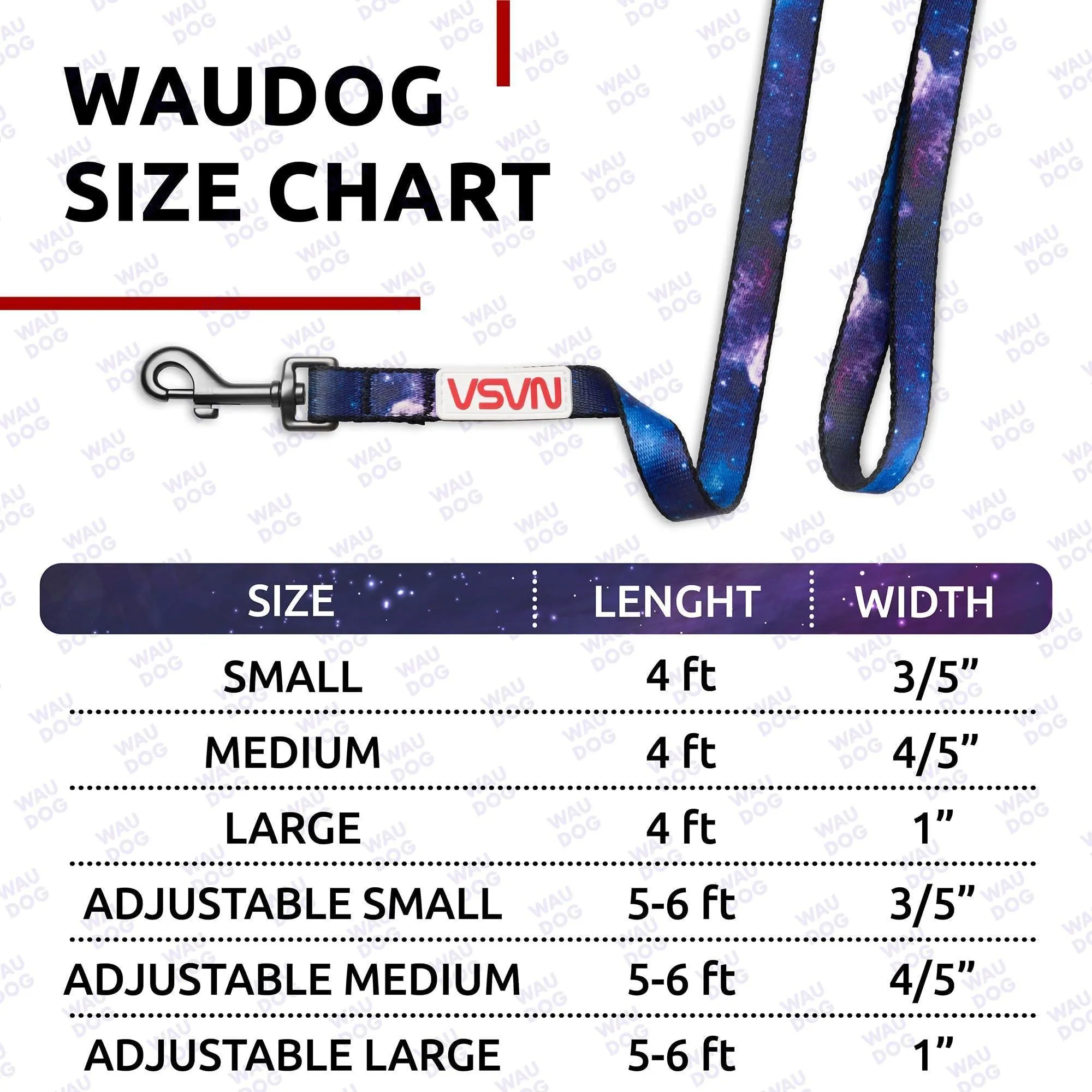 Nylon Dog Leash for Small and Medium Dogs 4 Ft x 4/5 in Wide NASA Design