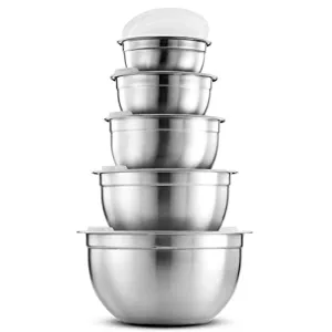 Premium Stainless Steel Mixing Bowls with Airtight Lids Set of 5