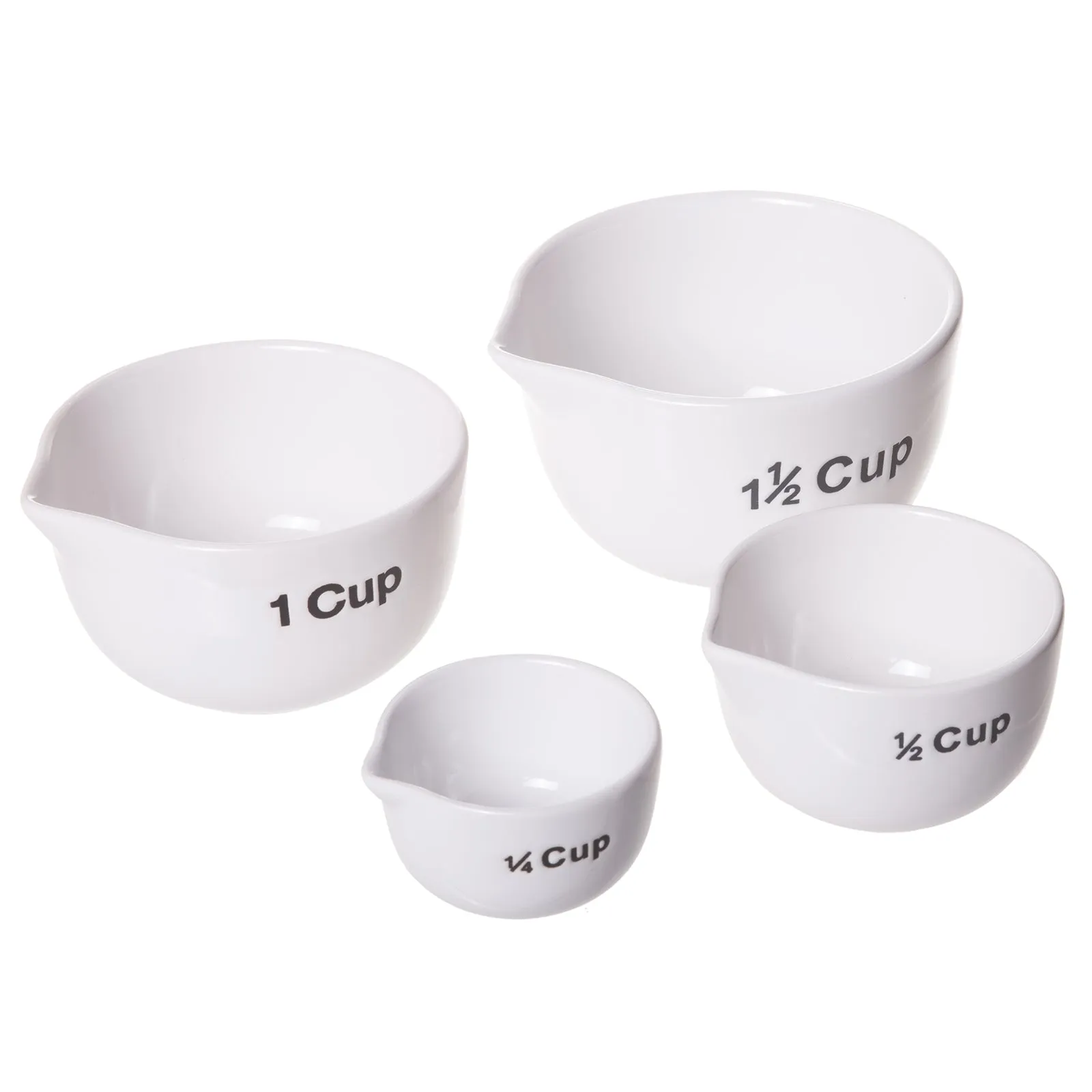 Red Co. 4-Piece Stoneware Measuring Cups Set for Baking, Cooking, Liquid and Dry Ingredients, Set of 4 Sizes