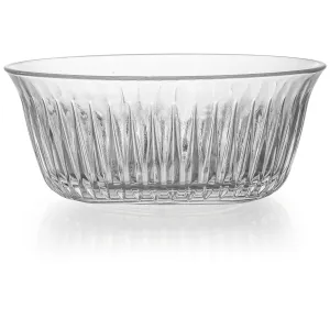 Red Co. Set of 6 Round 5” Traditional Cut Glass 12 Fl Oz Sculpted Ribbed Serving Bowls, Clear