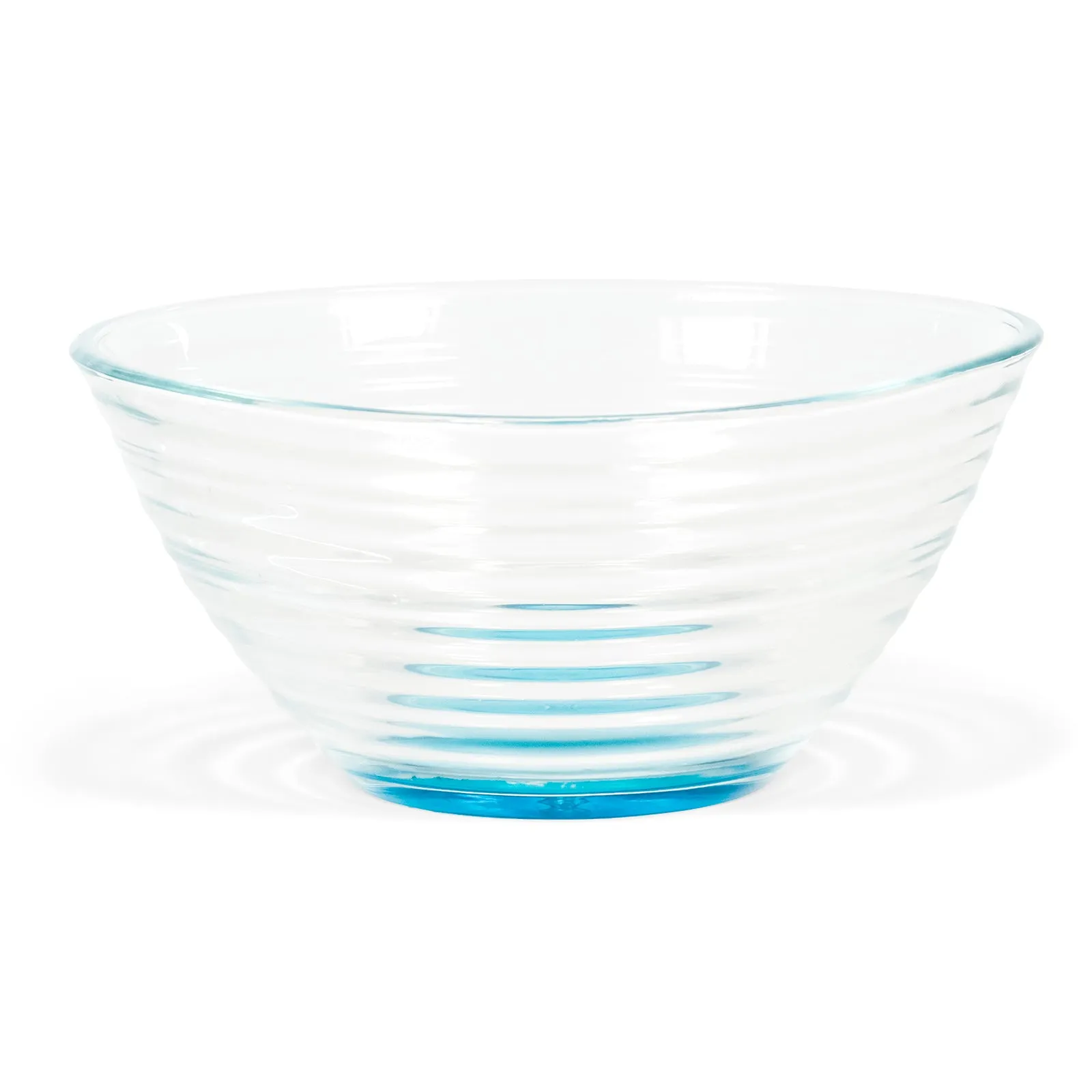 Red Co. Small Clear Glass Ribbed Multipurpose Colored Base Prep and Serving Bowls - 10.25 Ounce, Set of 6