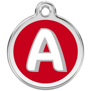 Red Dingo Alphabet Tag Letter A Pet ID