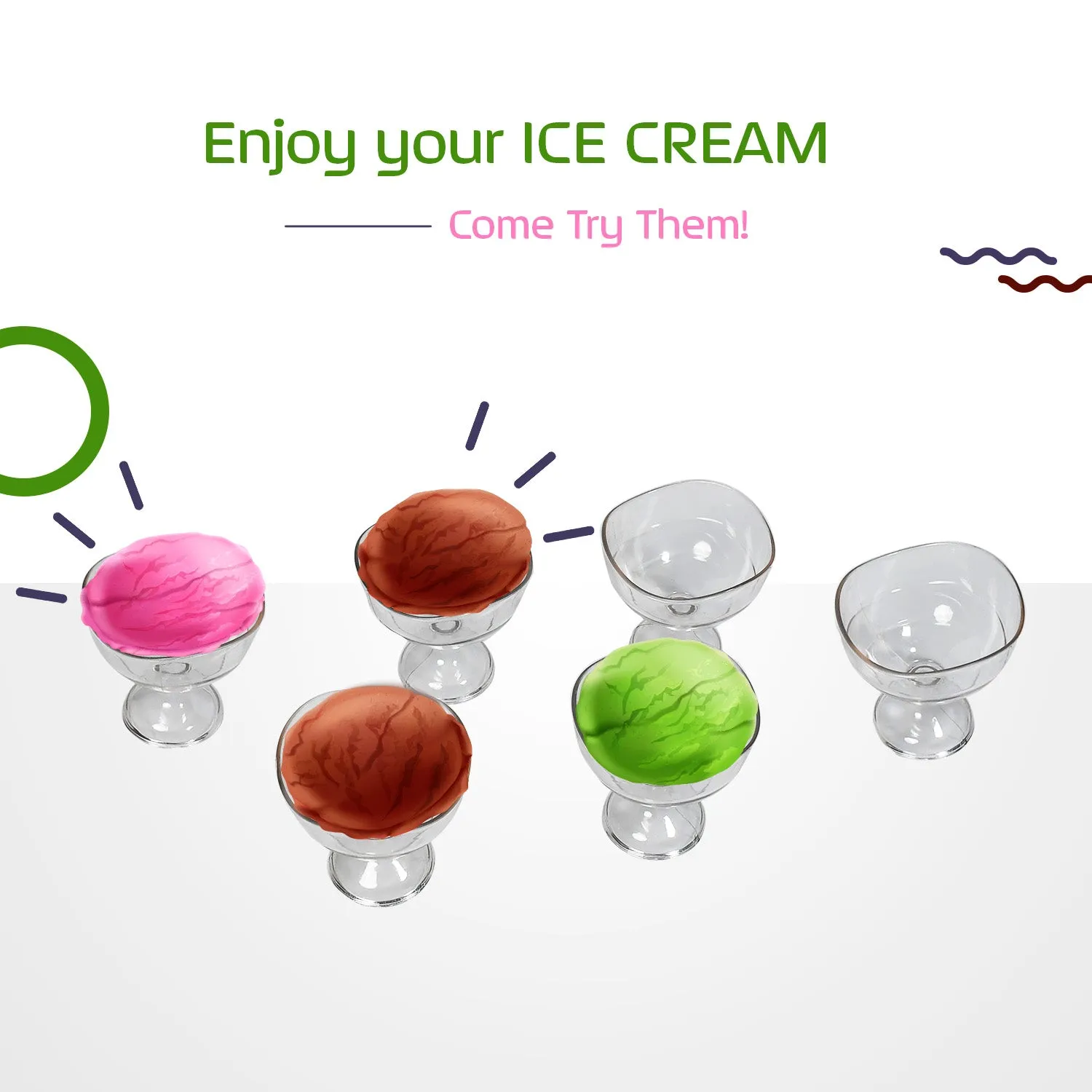 Royal Style Dessert & ICE Cream Cup Bowl Plastic 6pcs For Home , Office & Party Use