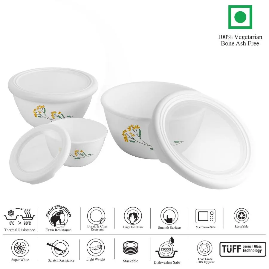 Royale Series Mixing bowls with Premium lid Gift Set, 3 Pieces