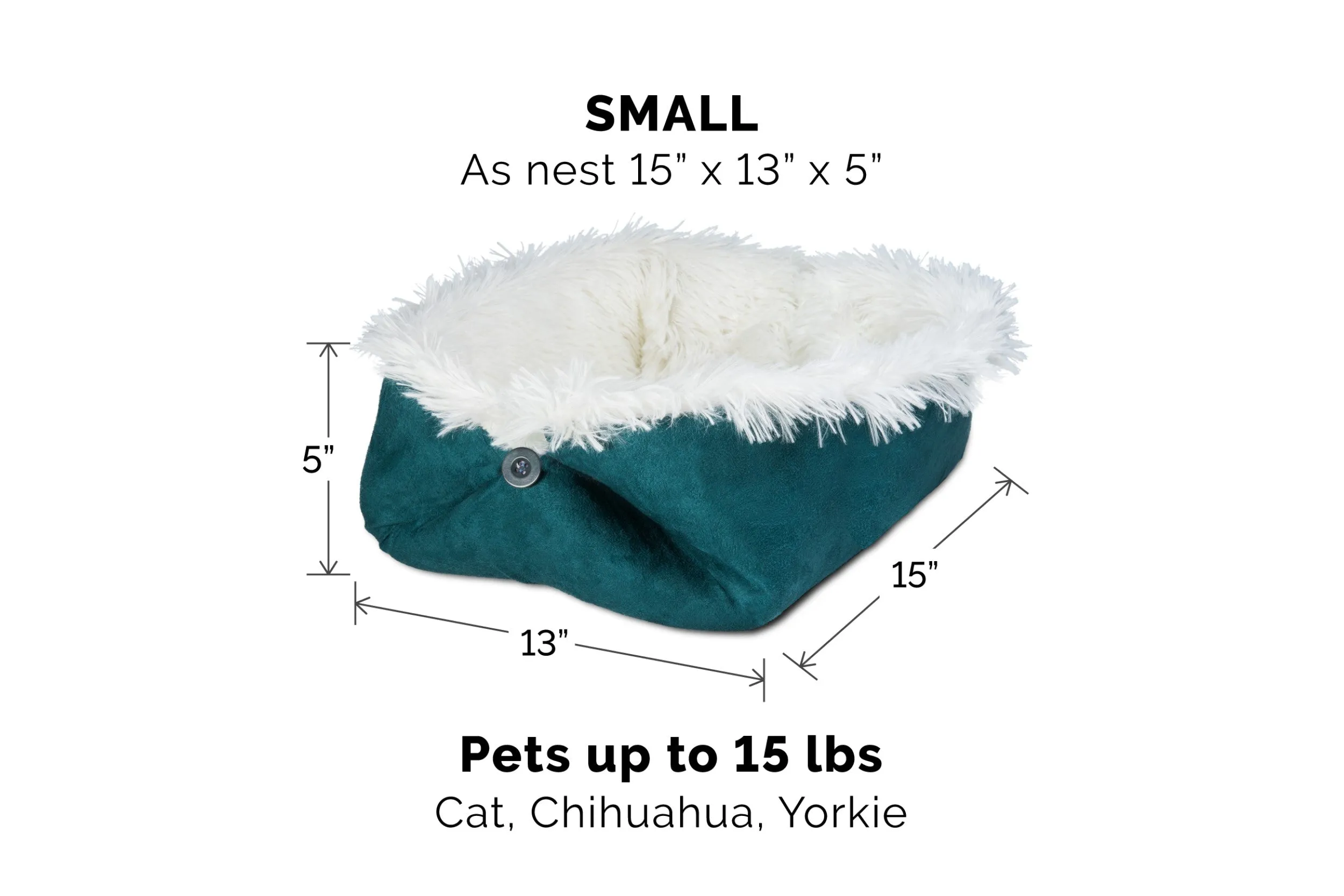 Self-Warming 4-in-1 Plush Long Faux Fur Convertible Cuddler Pet Bed