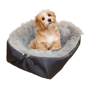 SOGA Black Dual-purpose Cushion Nest Cat Dog Bed Warm Plush Kennel Mat Pet Home Travel Essentials