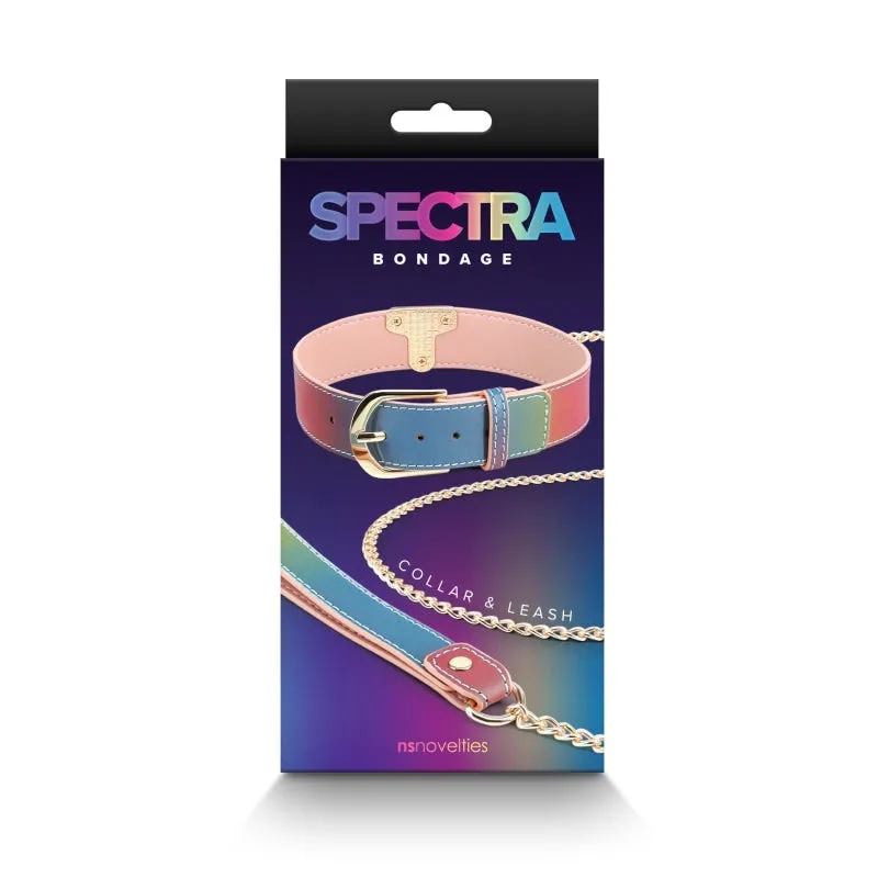 Spectra Bondage - Collar and Leash - Rainbow