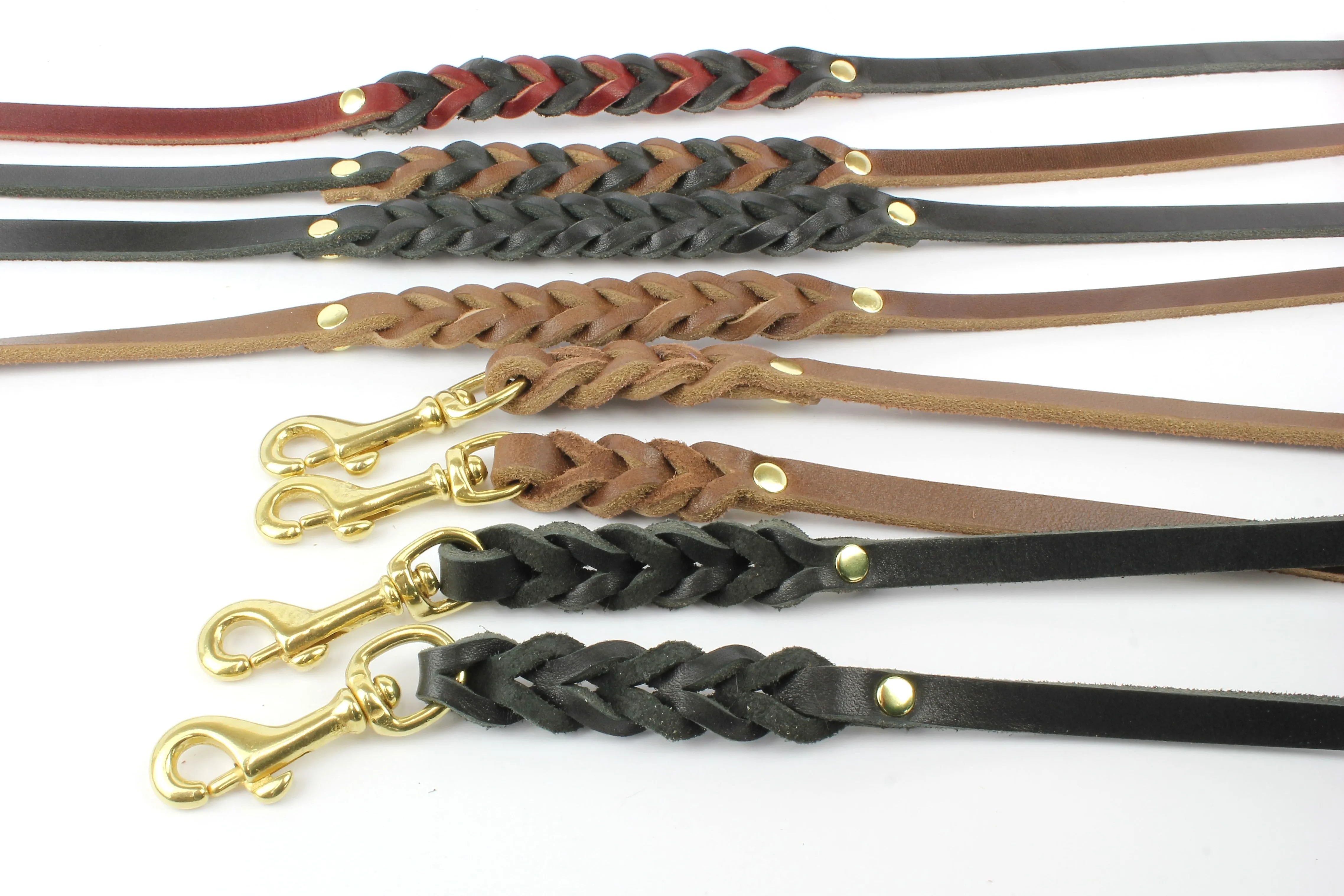 Two Tone Latigo Leather Leashes 10'