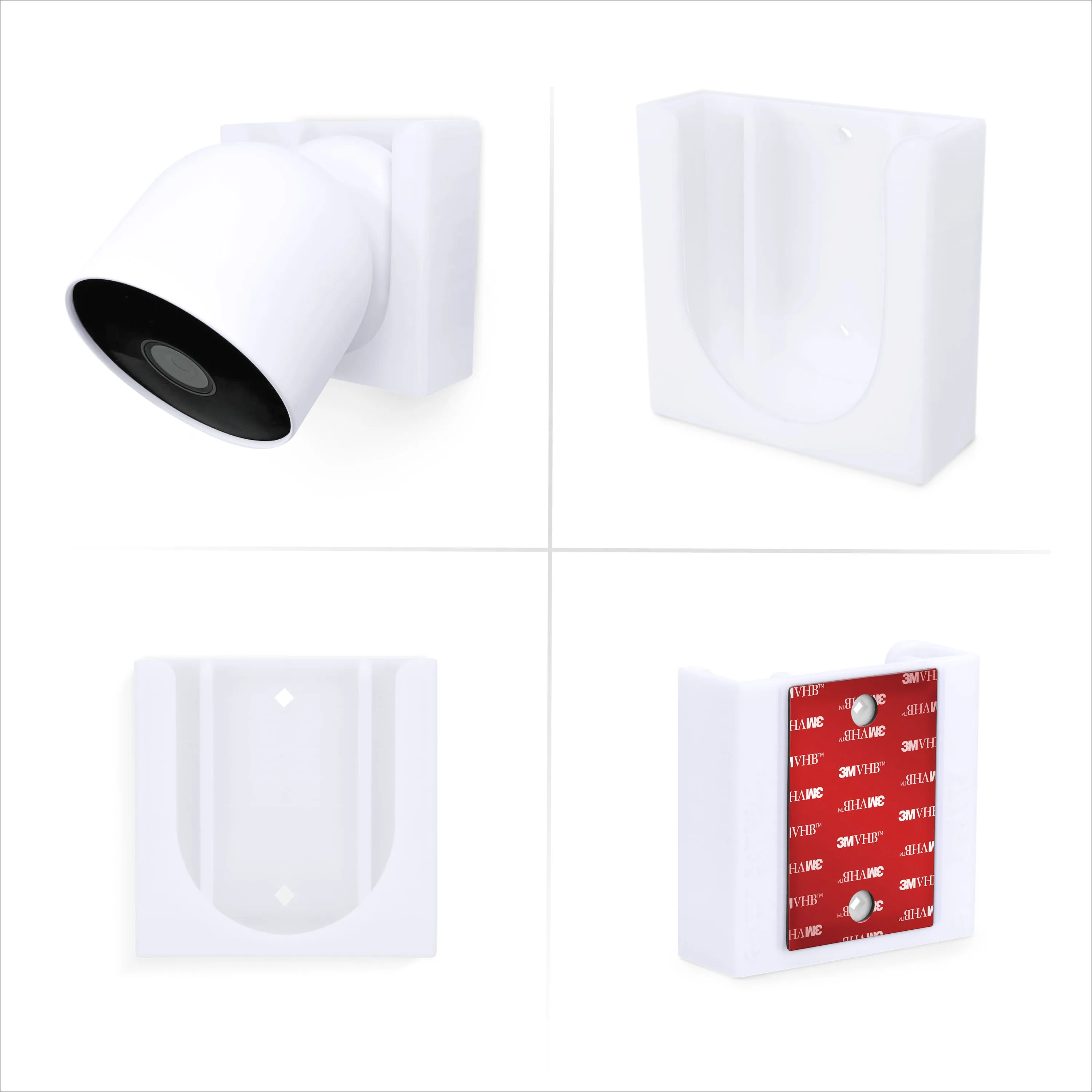 Wall Mount For Google Nest BATTERY Security Camera Holder - Adhesive & Screw-In, No Hassle Installation, Easy Slot-In design