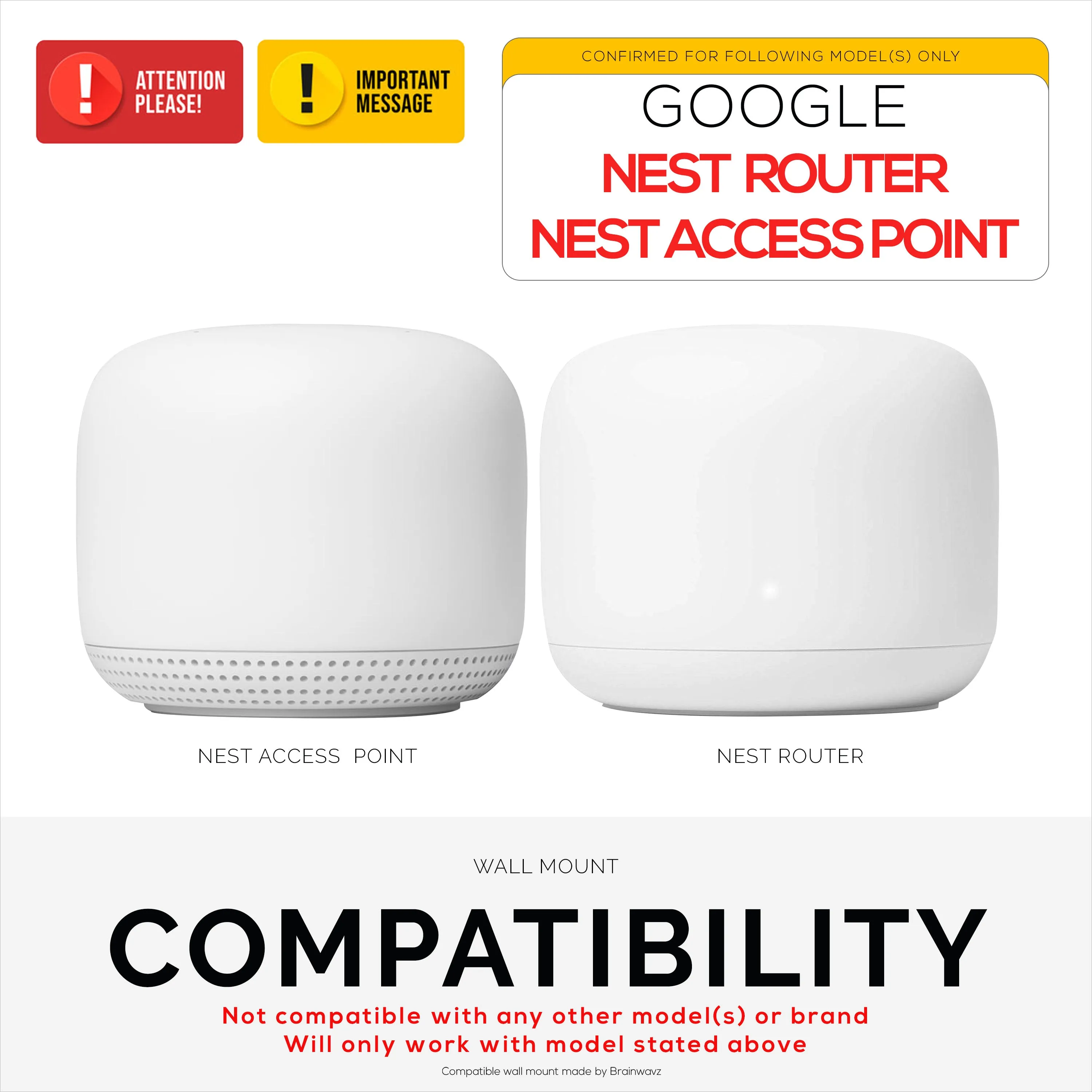 Wall Mount For Google Nest Router & Nest WiFi Point, Easy to Install Holder Bracket, Reduce Interference & Clutter